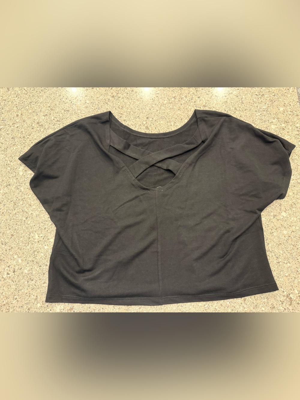 Yelete Women’s Criss Cross Back Top, Yoga, Size S, Black, NWT